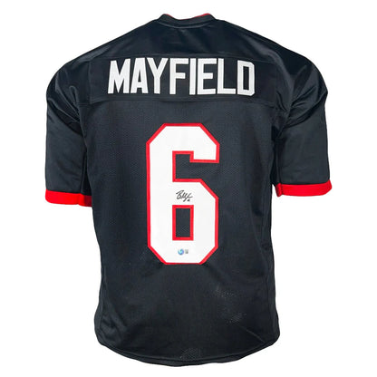 Baker Mayfield Autographed Tampa Bay (Black #6) Custom Jersey - Beckett