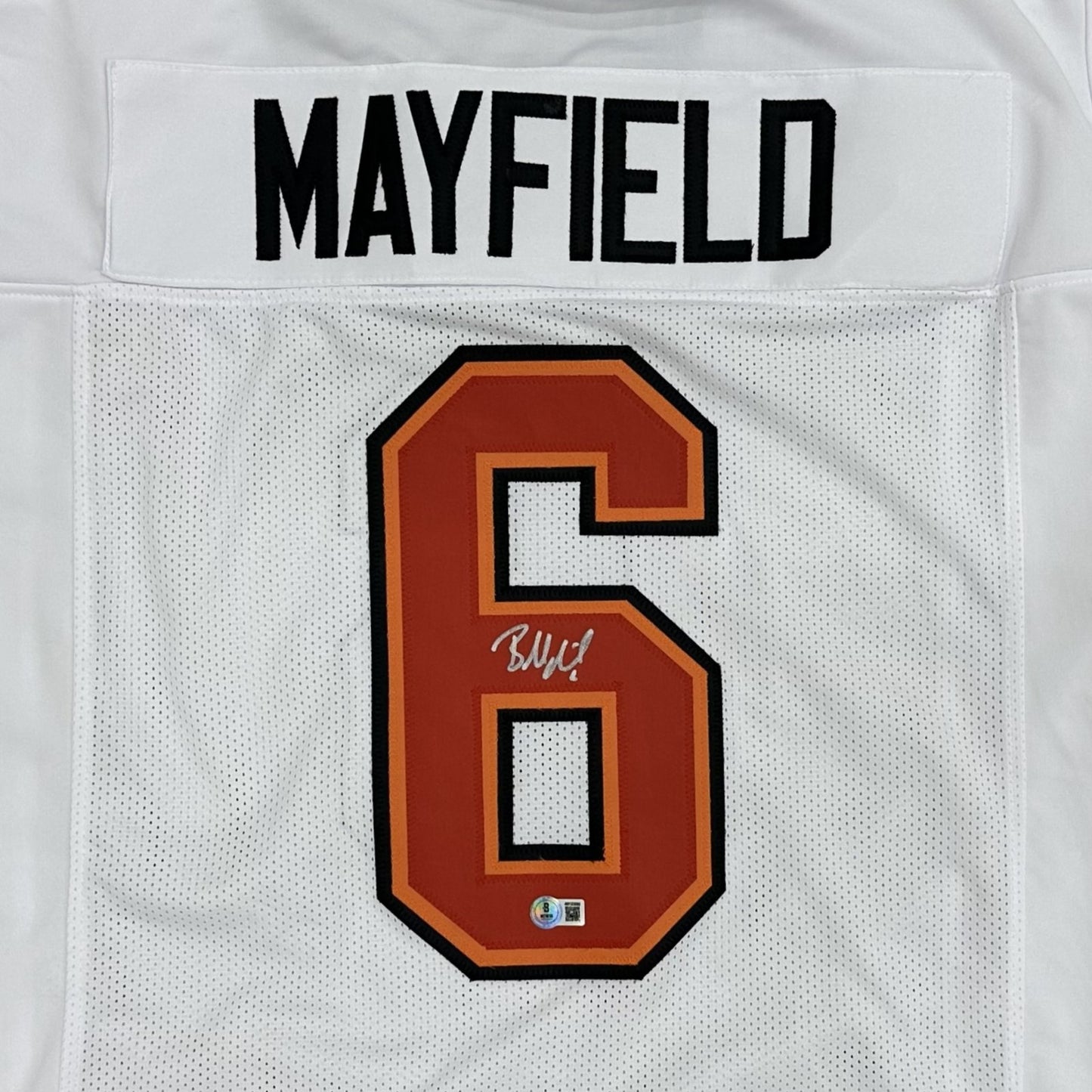 Baker Mayfield Autographed Tampa Bay (White #6) Custom Jersey - Beckett