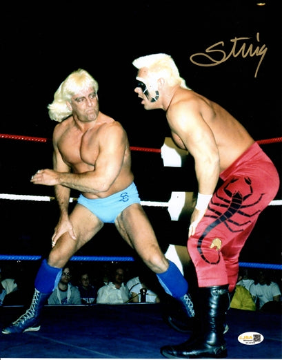 Sting Autographed WCW Wrestling (vs Ric Flair) 11x14 Photo - JSA