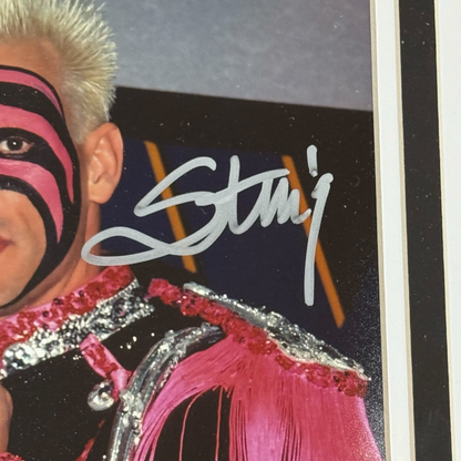 Sting Autographed WCW Wrestling (Black and Pink Outfit) Deluxe Framed 8x10 Photo - JSA