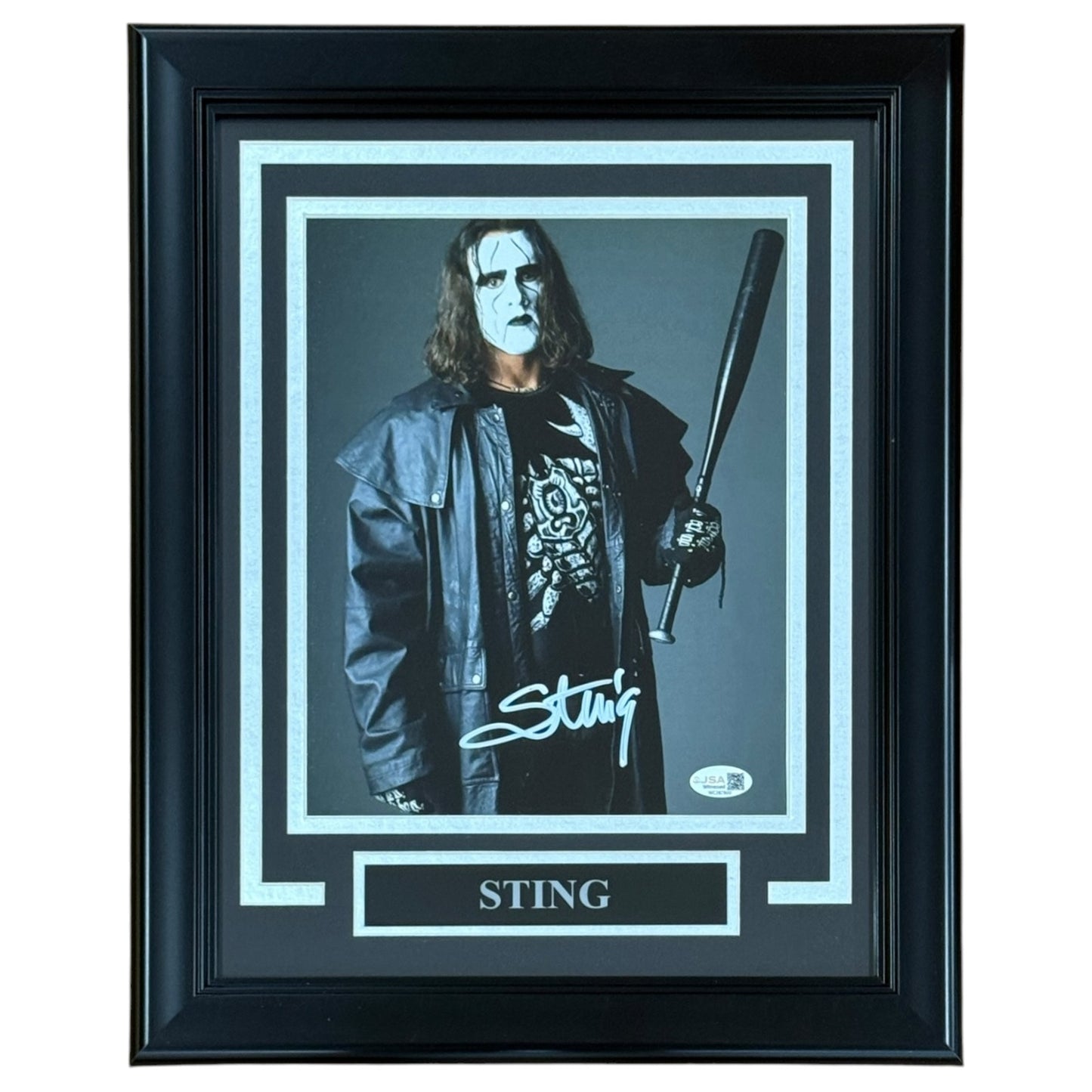Sting Autographed WCW Wrestling (with Bat) Deluxe Framed 8x10 Photo - JSA
