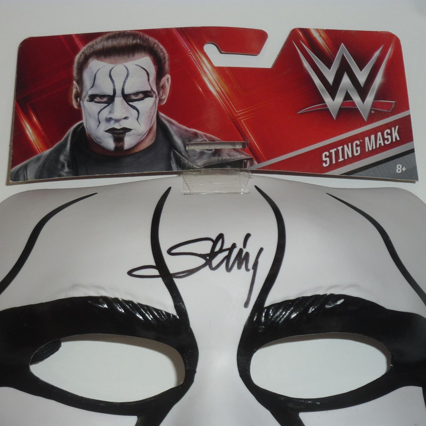 Sting Autographed WWE Wrestling Black And White Mask - JSA