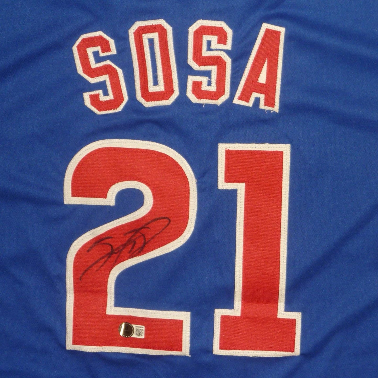 Sammy Sosa Autographed Chicago (Blue #21) Custom Jersey - Beckett