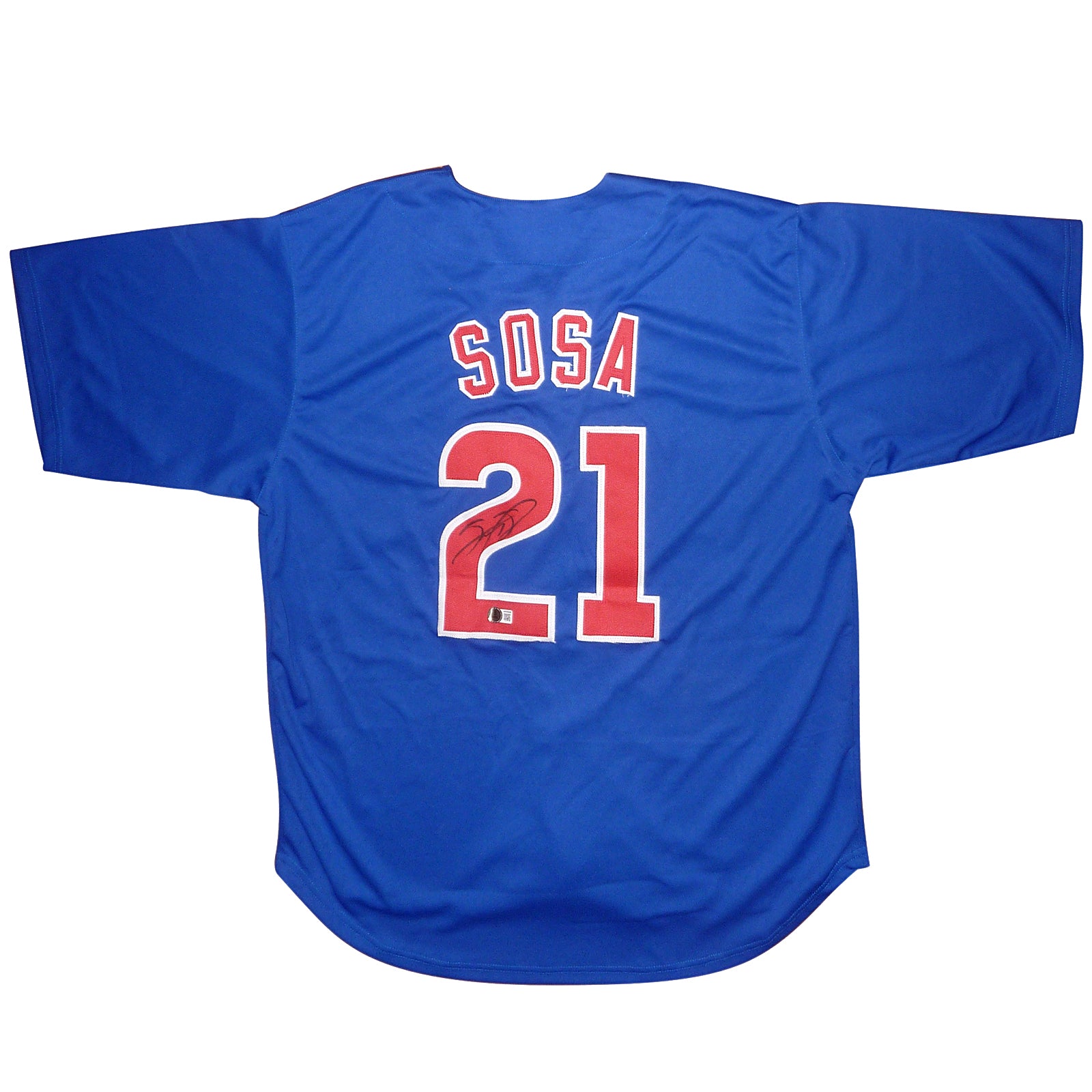 Sammy Sosa Autographed Chicago (Blue #21) Custom Jersey - Beckett