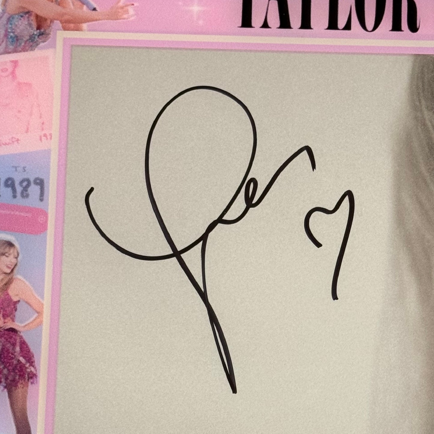 Taylor Swift Autographed Tortured Poets Department 11x11 Photo with Heart Deluxe Framed Collage - JSA