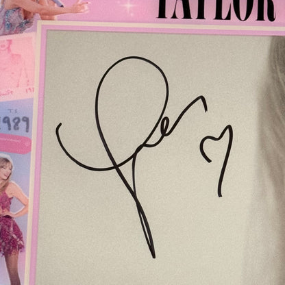 Taylor Swift Autographed Tortured Poets Department 11x11 Photo with Heart Deluxe Framed Collage - JSA