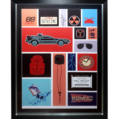 Michael J Fox Autographed Back To The Future Deluxe Framed 23x34 Collage Poster - JSA