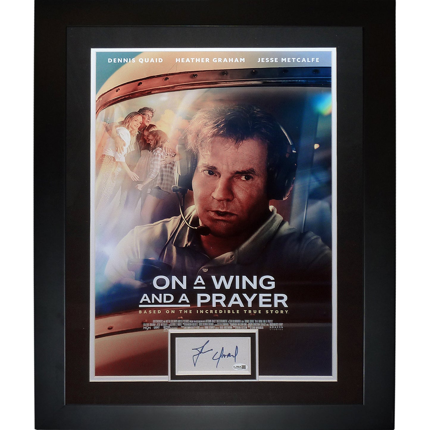 Dennis Quaid Autographed On A Wing And A Prayer Deluxe Framed 16x24 Movie Poster - JSA