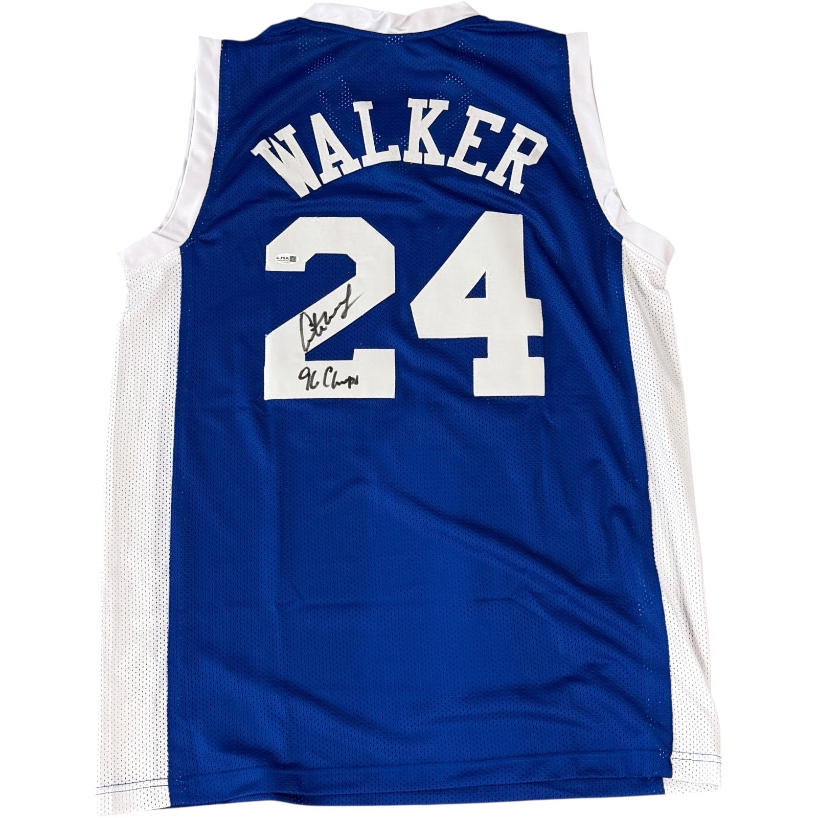 Antoine Walker Autographed Kentucky Wildcats (Blue #24) Custom Jersey w/ 96 Champs - JSA