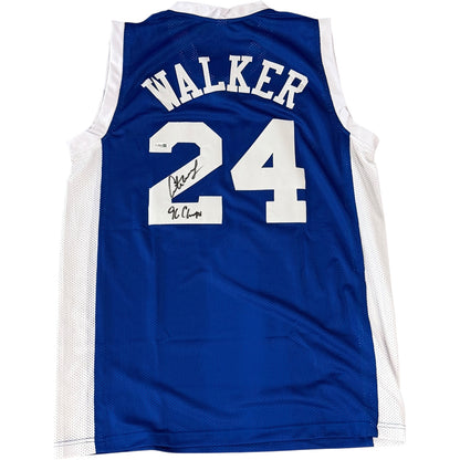 Antoine Walker Autographed Kentucky Wildcats (Blue #24) Custom Jersey w/ 96 Champs - JSA