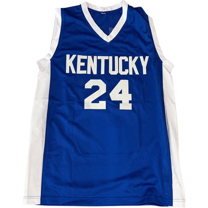 Antoine Walker Autographed Kentucky Wildcats (Blue #24) Custom Jersey w/ 96 Champs - JSA
