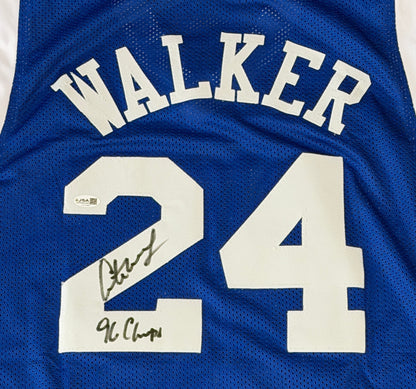 Antoine Walker Autographed Kentucky Wildcats (Blue #24) Custom Jersey w/ 96 Champs - JSA