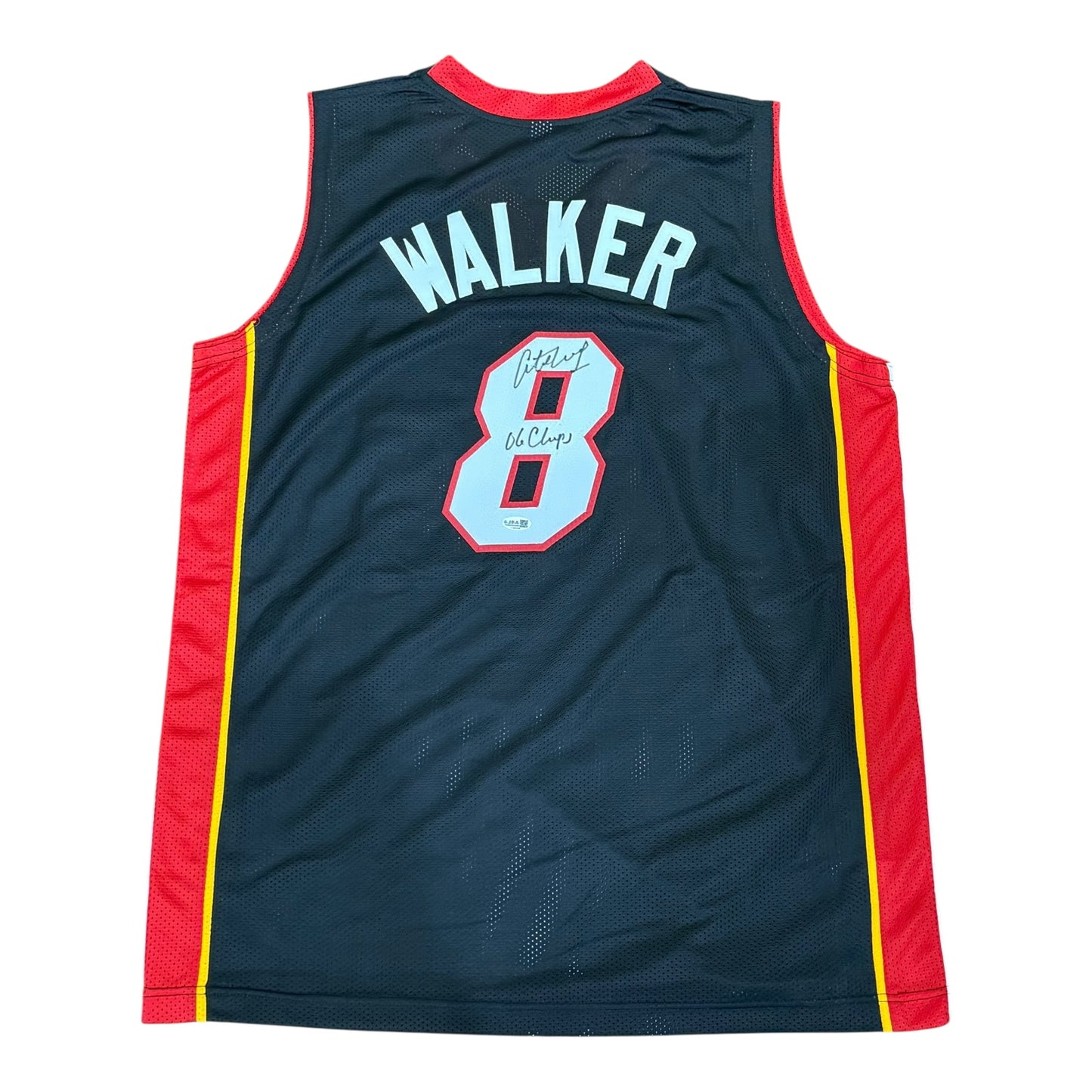 Antoine Walker Autographed Miami (Black #8) Custom Jersey w/ "06 Champs" - JSA