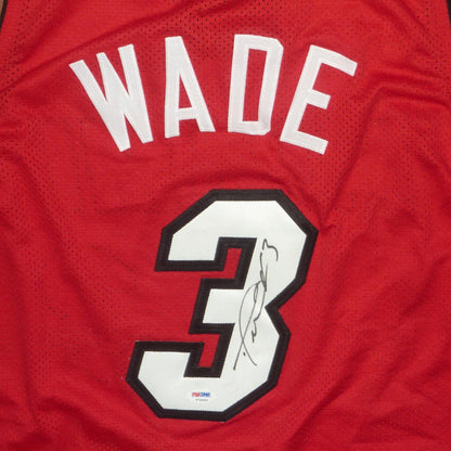 Dwyane Wade Autographed Miami (Red #3) Custom Jersey - PSA