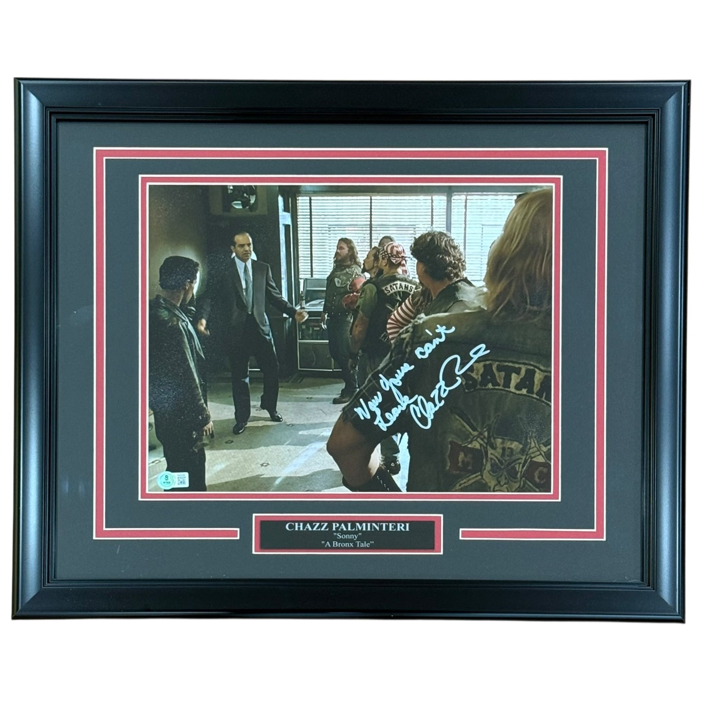 Chazz Palminteri Autographed A Bronx Tale Deluxe Framed 11x14 Photo w/ "Now Youse Can't Leave" - JSA