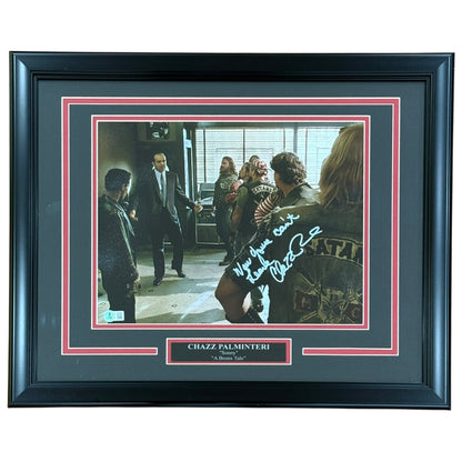Chazz Palminteri Autographed A Bronx Tale Deluxe Framed 11x14 Photo w/ "Now Youse Can't Leave" - JSA