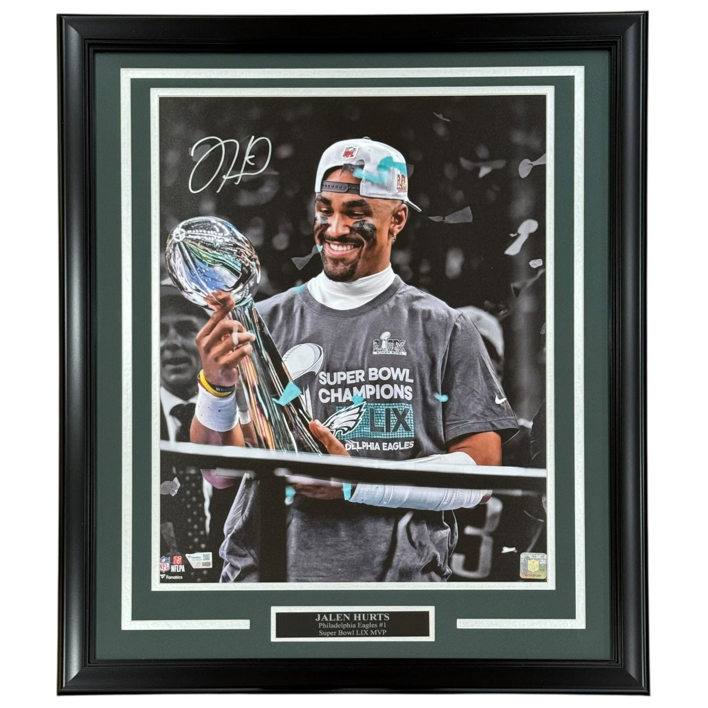 Jalen Hurts Autographed Philadelphia Eagles (Super Bowl) Deluxe Framed 16x20 Photo - Fanatics