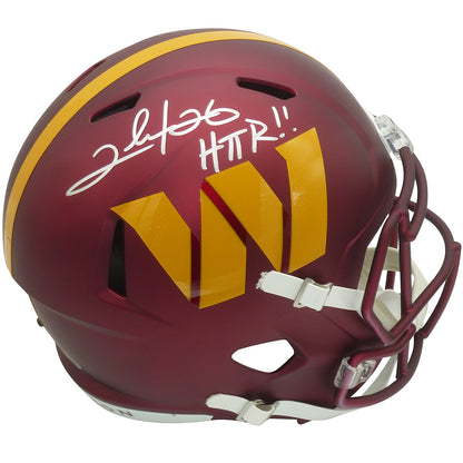 Clinton Portis Autographed Washington Commanders Deluxe Full-Size Replica Helmet w/ "HTTR" - JSA