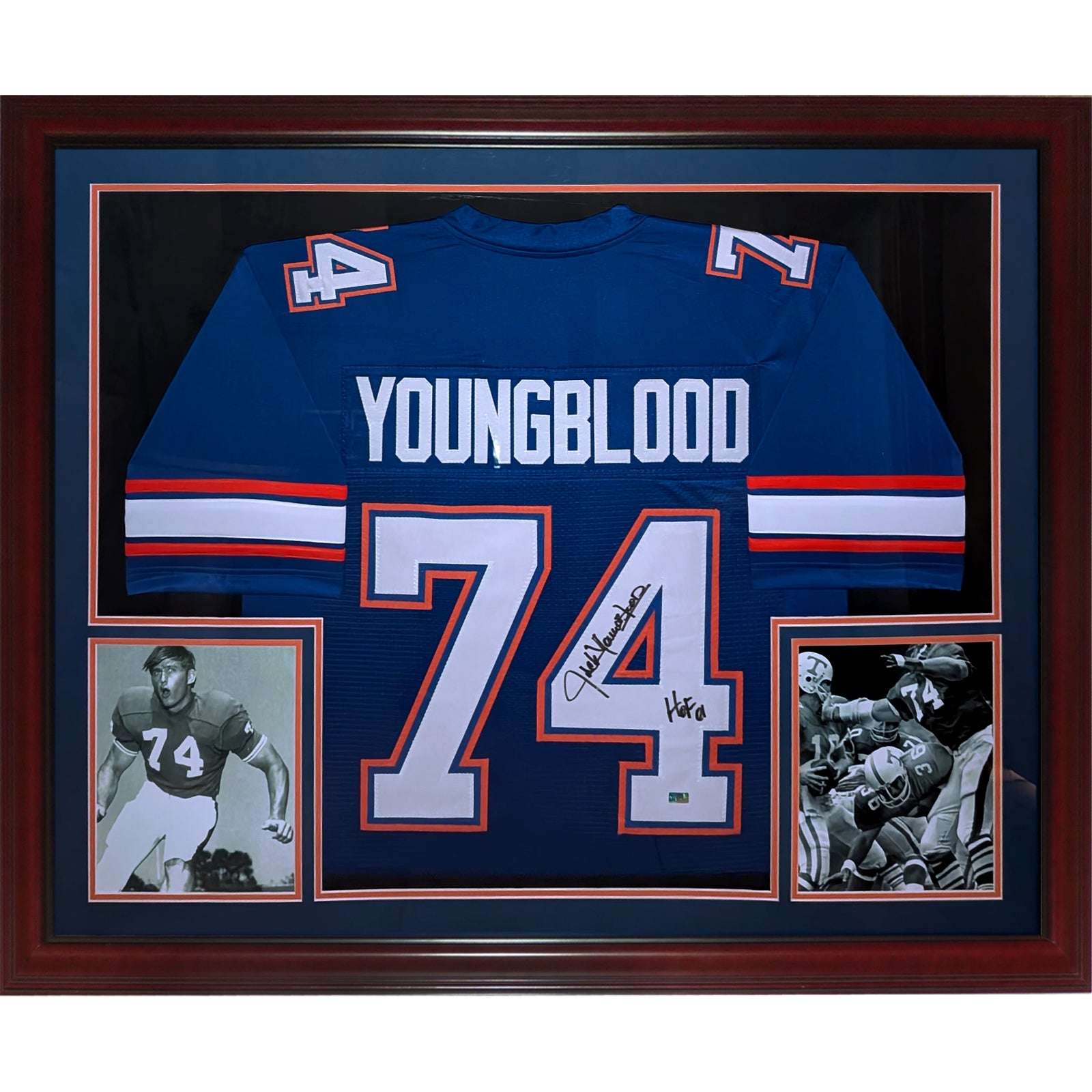 Jack Youngblood Autographed Florida Gators (Blue #74) Deluxe Framed Jersey - JSA
