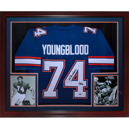 Jack Youngblood Autographed Florida Gators (Blue #74) Deluxe Framed Jersey - JSA