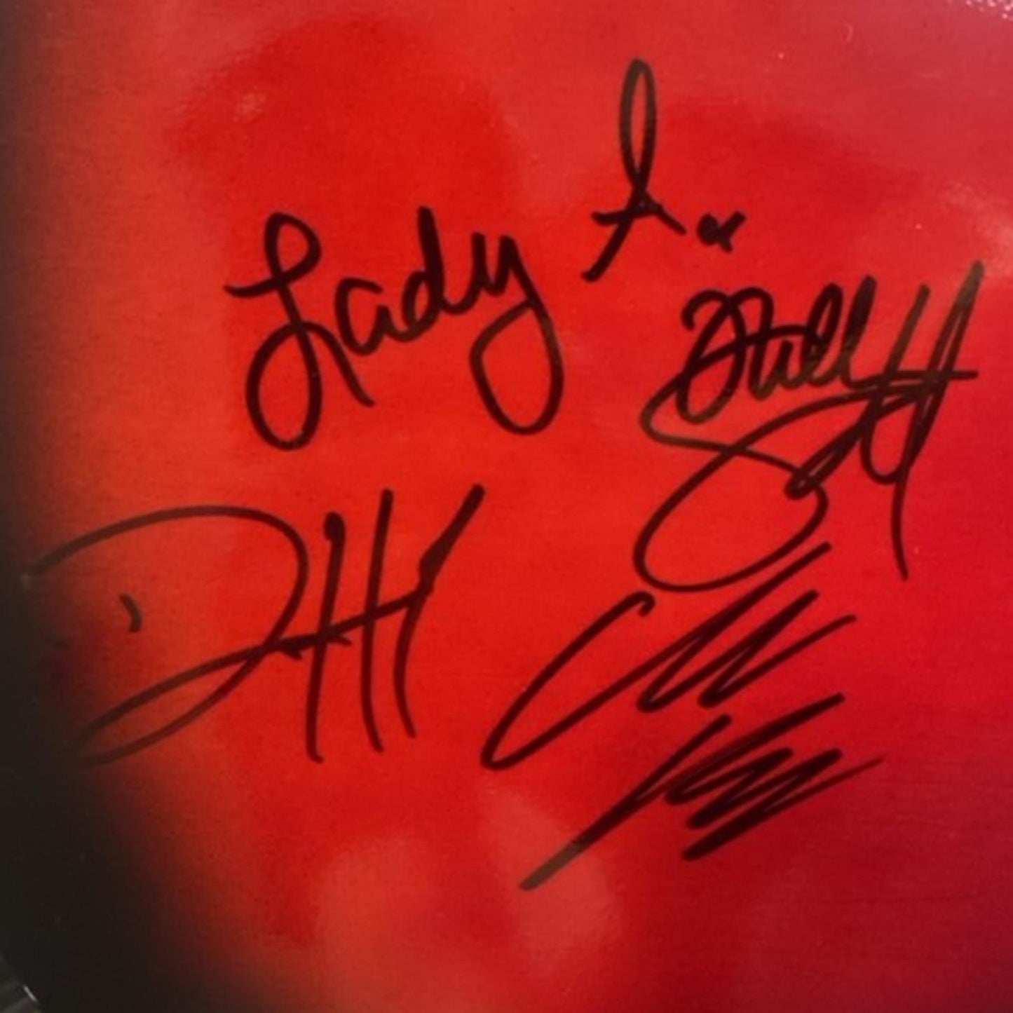 Lady A Band Autographed Acoustic Red Guitar