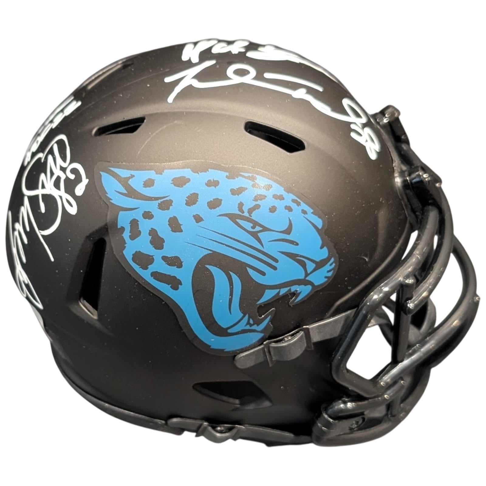 Pride of the Jaguars - Tony Boselli , Mark Brunell, Jimmy Smith And Fred Taylor Autographed Jacksonville Jaguars (ECLIPSE) Mini Helmet - JSA