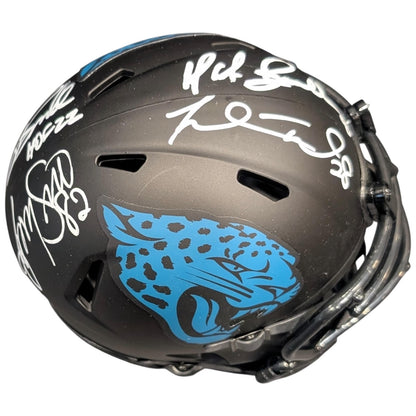 Pride of the Jaguars - Tony Boselli , Mark Brunell, Jimmy Smith And Fred Taylor Autographed Jacksonville Jaguars (ECLIPSE) Mini Helmet - JSA