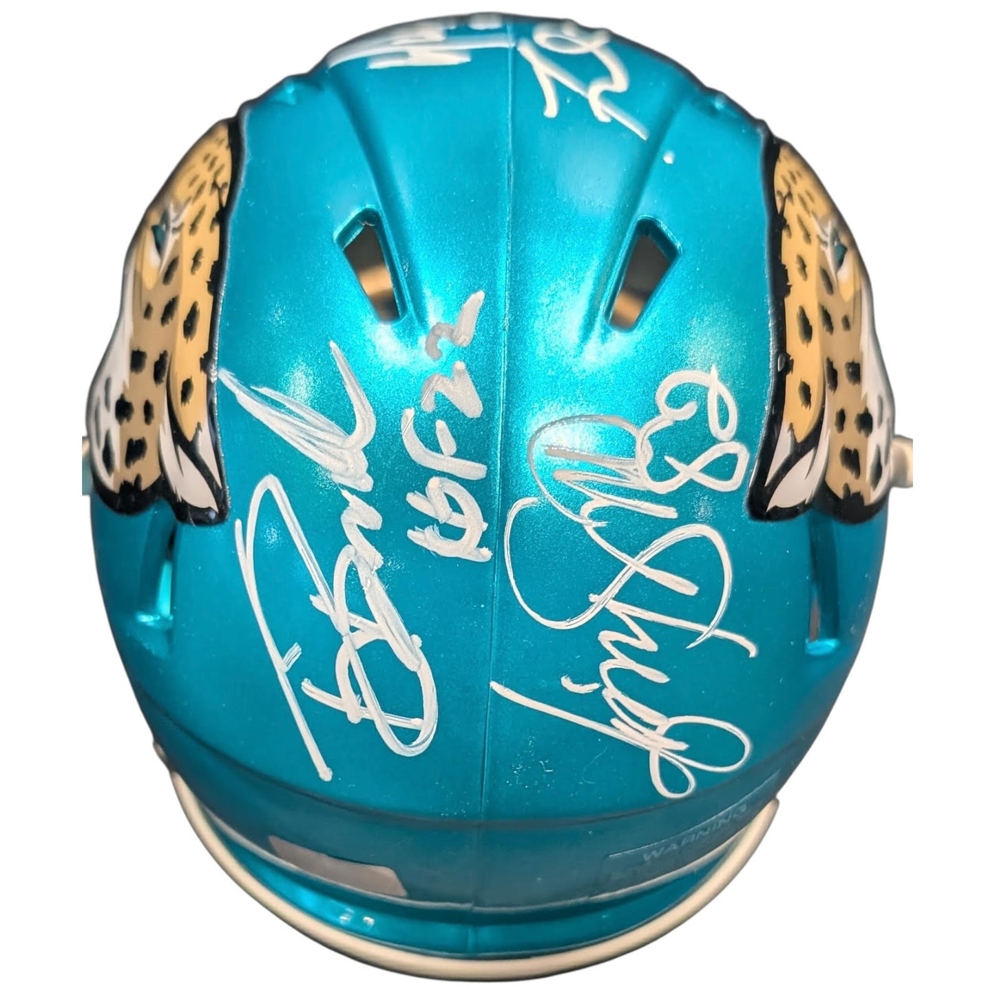 Pride of the Jaguars - Tony Boselli , Mark Brunell, Jimmy Smith And Fred Taylor Autographed Jacksonville Jaguars (FLASH) Mini Helmet - JSA