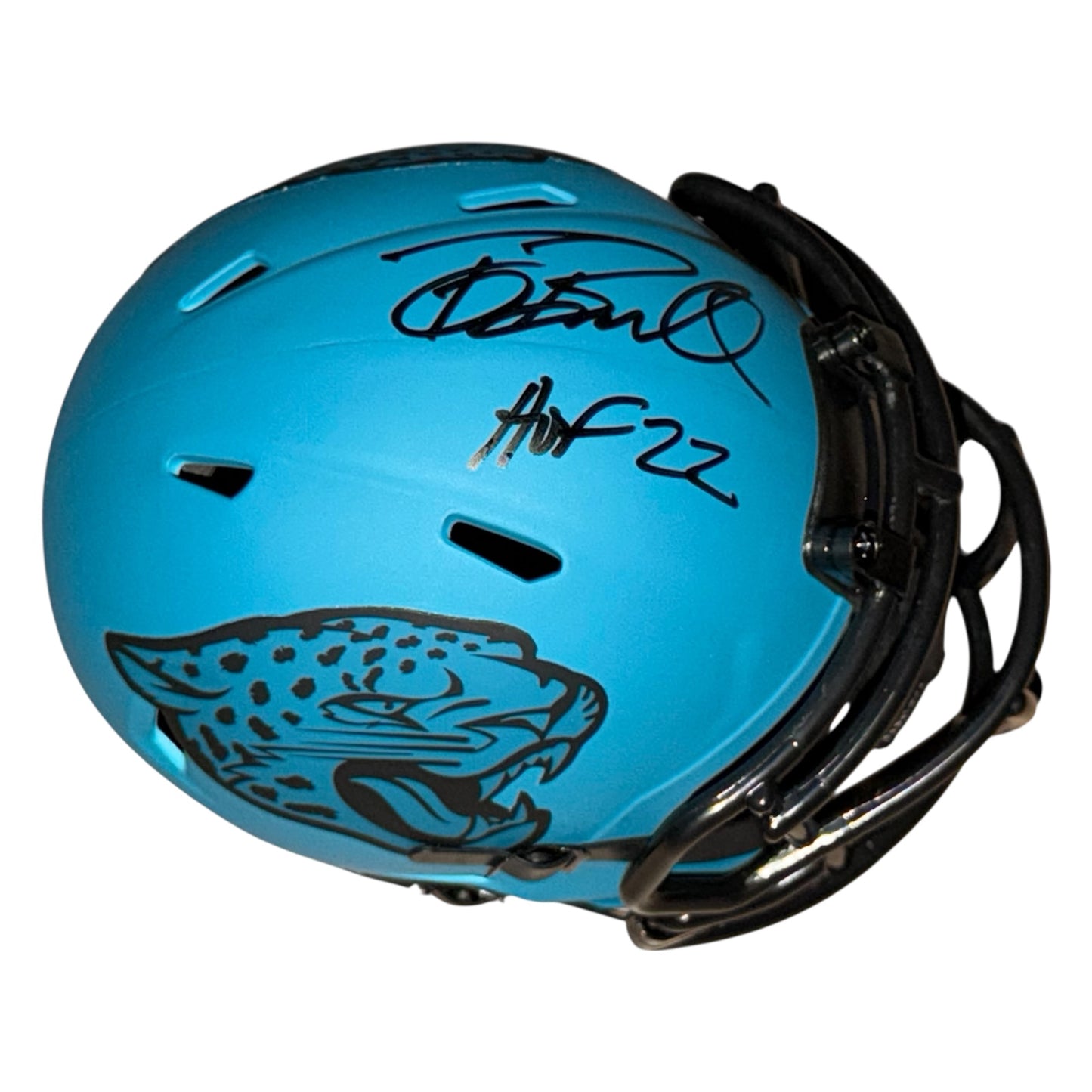 Tony Boselli Autographed Jacksonville Jaguars (RAVE Alternate) Mini Helmet w/ HOF 22 - JSA