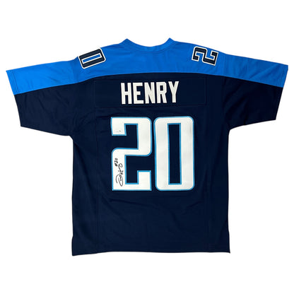 Travis Henry Autographed Tennessee (Navy #20) Custom Jersey - JSA