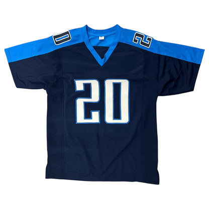 Travis Henry Autographed Tennessee (Navy #20) Custom Jersey - JSA