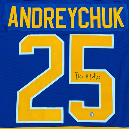 Dave Andreychuk Autographed Buffalo Sabres (Blue #25) Authentic Hockey Jersey - Frozen Pond