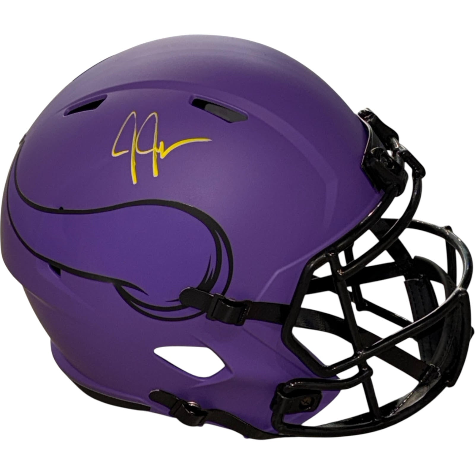 Justin Jefferson Autographed Minnesota Vikings (RAVE Alternate) Deluxe Full-Size Replica Helmet - Beckett