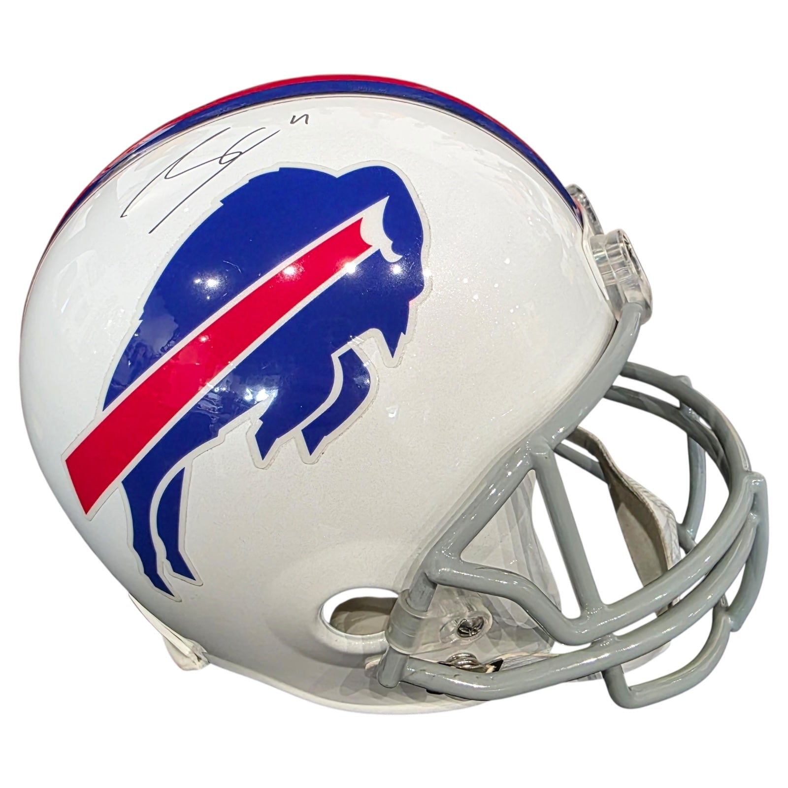 James Cook Autographed Buffalo Bills Deluxe Replica Full Size Helmet - JSA