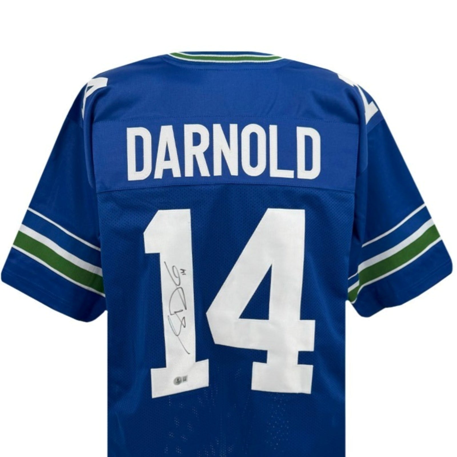 Sam Darnold Autographed Seattle Seahawks (Blue Throwback #14) Custom Jersey - Beckett