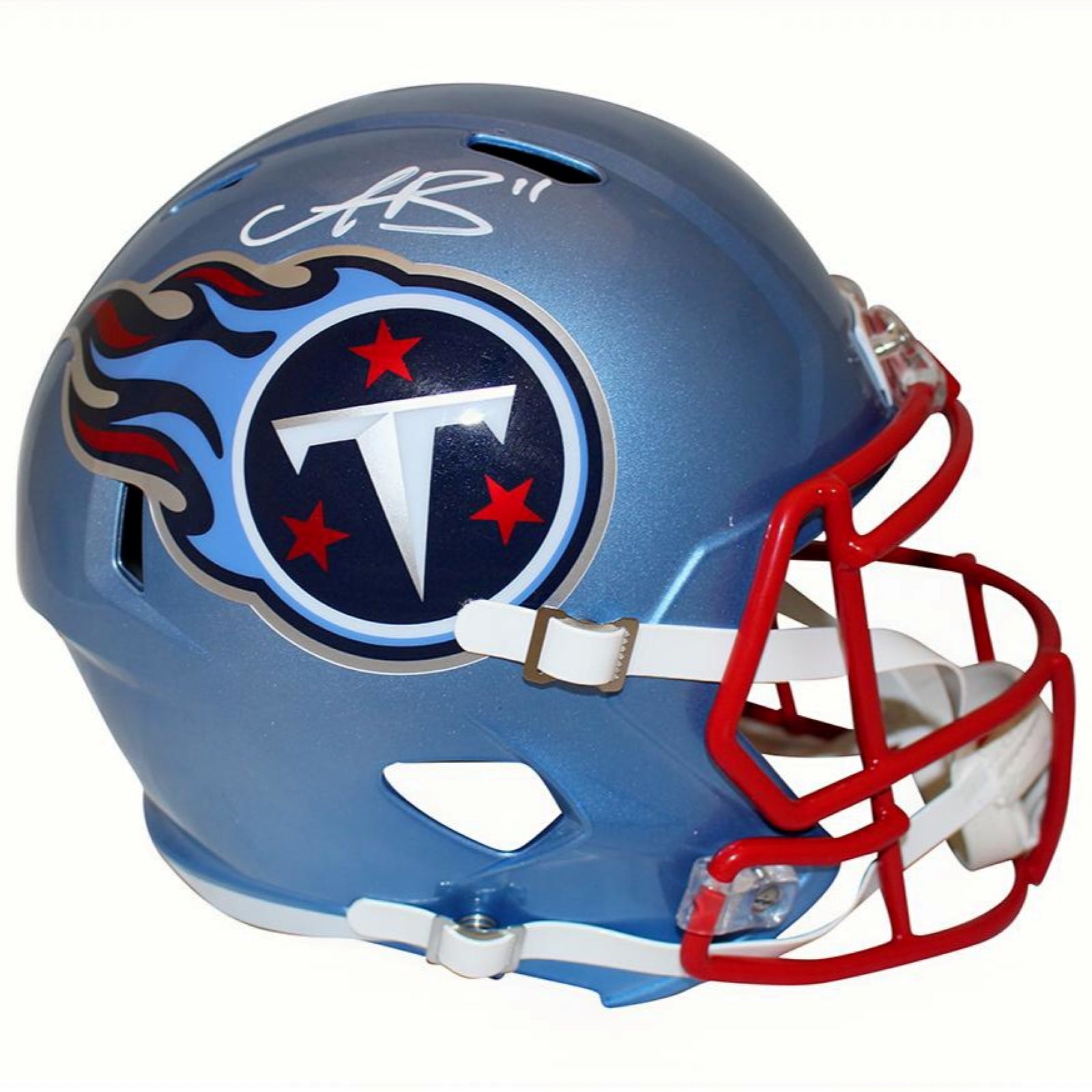AJ Brown Autographed Tennessee Titans (FLASH Alternate) Deluxe Full-Size Replica Helmet - Beckett