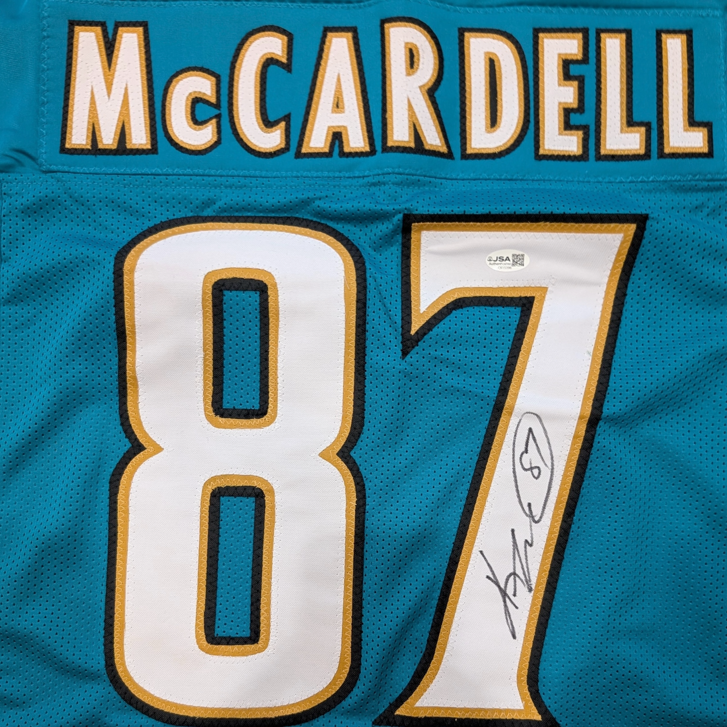 Keenan McCardell Autographed Jacksonville (Teal #87) Custom Jersey - Beckett