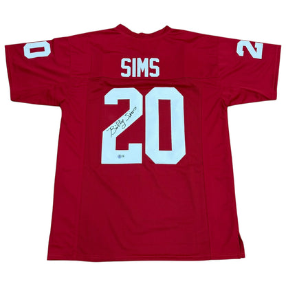 Billy Sims Autographed Oklahoma (Red #20) Custom Jersey - JSA