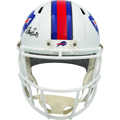 Buffalo Bills Greats Jim Kelly, Andre Reed And Thurman Thomas Autographed (White SPEED) Deluxe Full-Size Replica Helmet - Beckett