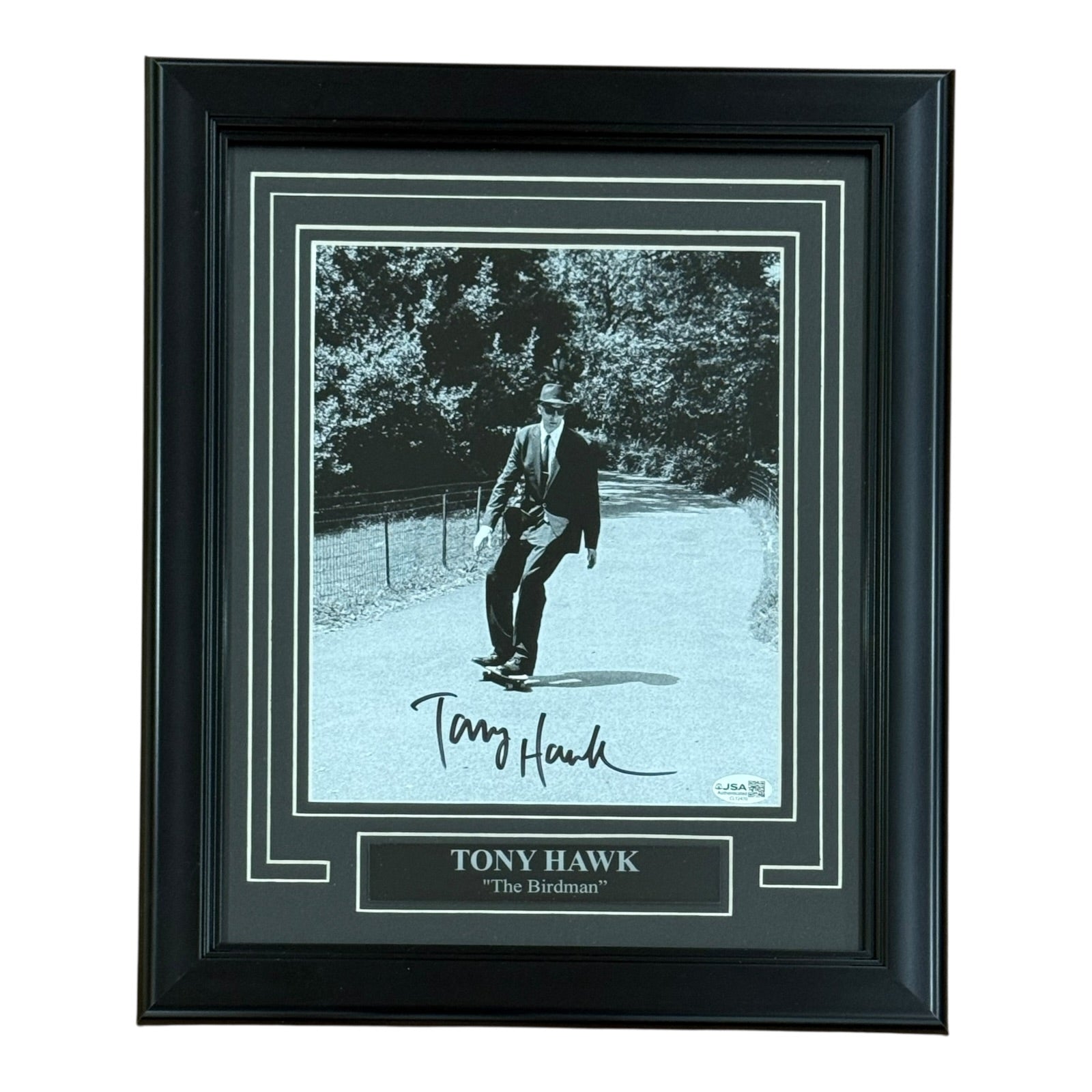 Tony Hawk Autographed Skateboarding (Mystery Skater) Deluxe Framed 8x10 Photo - JSA