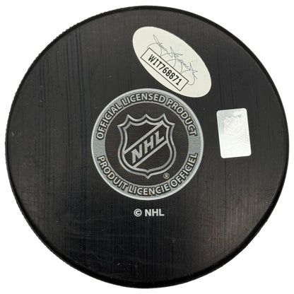 Bryan Trottier Autographed New York Islanders Logo Hockey Puck - JSA