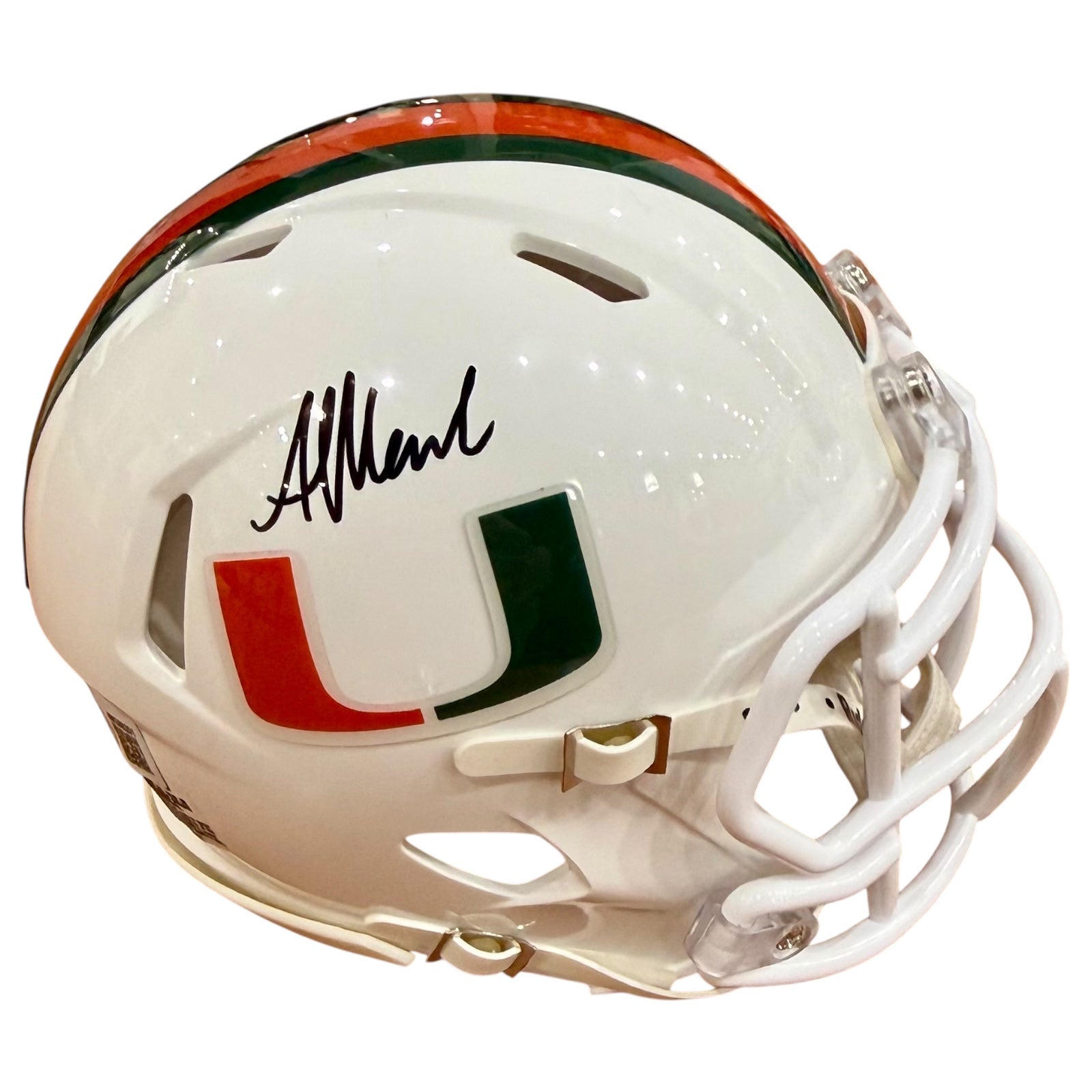 Akheem Mesidor Autographed Miami Hurricanes (SPEED) Mini Helmet - Beckett
