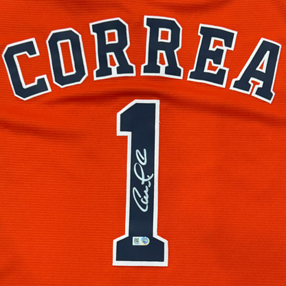 Carlos Correa Autographed Houston Astros (Orange #1) Authentic Jersey - MLB