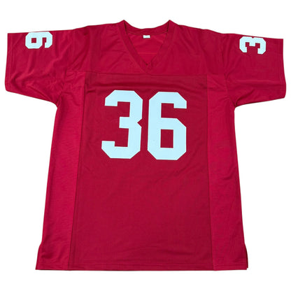 Steve Owens Autographed Oklahoma (Red #36) Custom Jersey - JSA