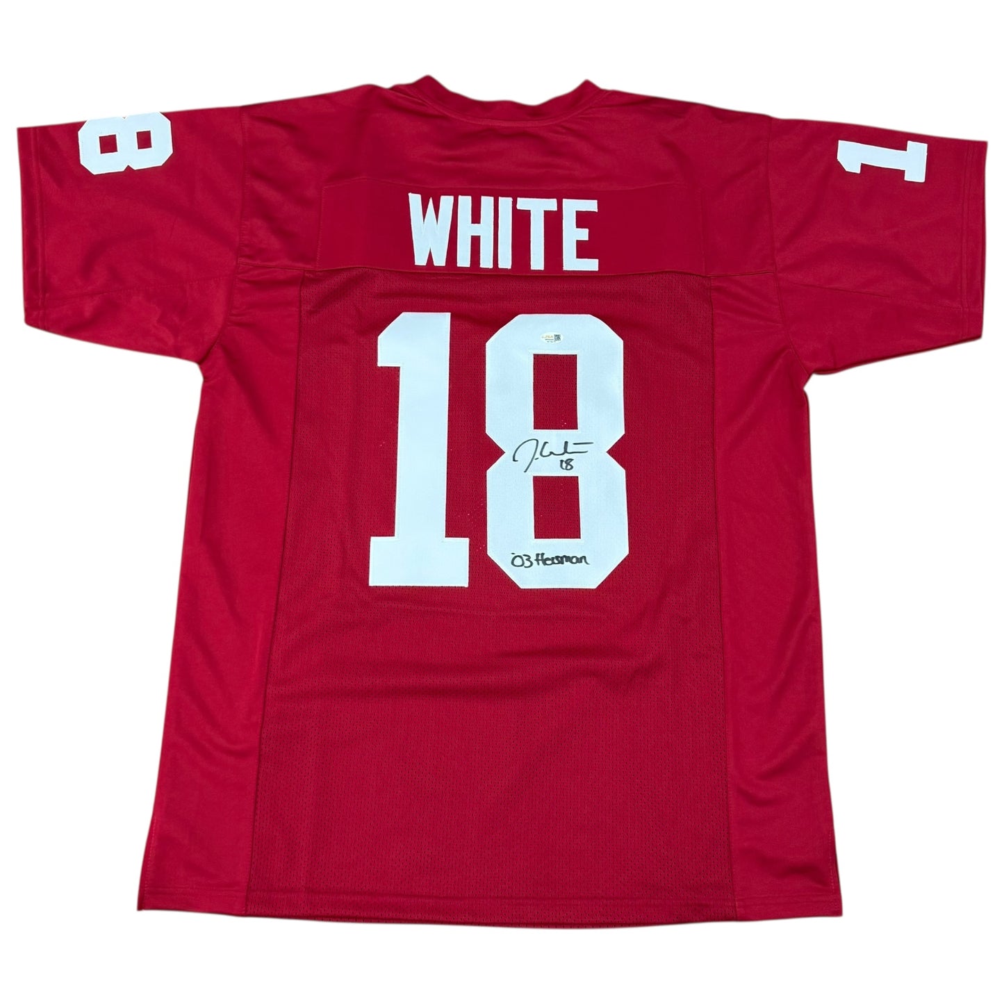 Jason White Autographed Oklahoma (Red #18) Custom Jersey - JSA
