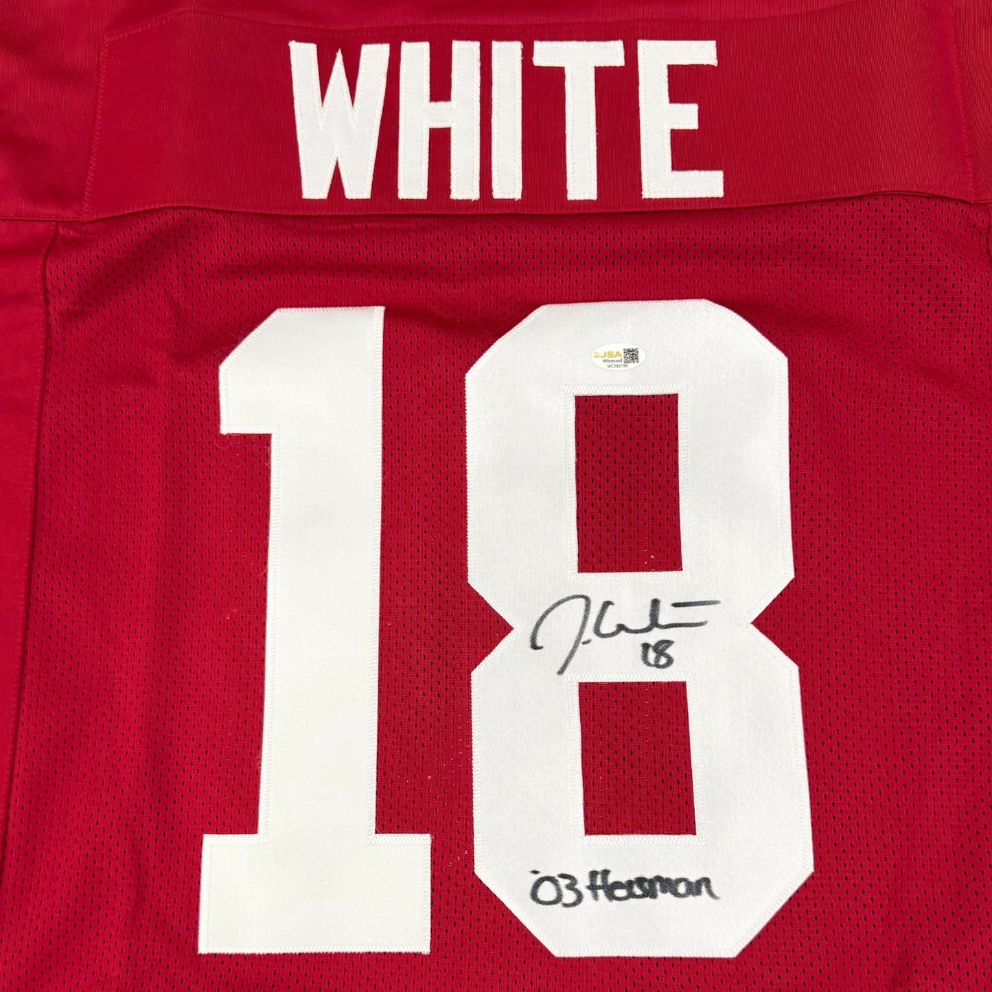 Jason White Autographed Oklahoma (Red #18) Custom Jersey - JSA