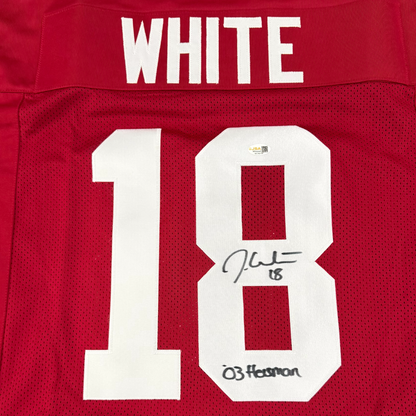Jason White Autographed Oklahoma (Red #18) Custom Jersey - JSA
