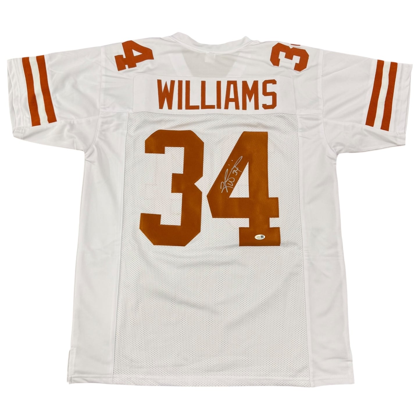 Ricky Williams Autographed Texas Longhorns (White #34) Custom Jersey - JSA