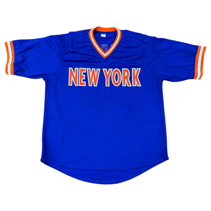 Howard Johnson Autographed New York (Blue #20) Custom Jersey - JSA
