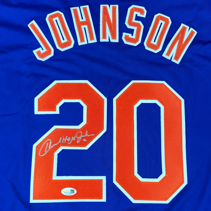 Howard Johnson Autographed New York (Blue #20) Custom Jersey - JSA